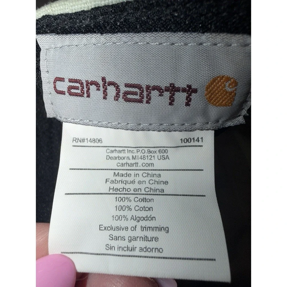 Carhartt‎ Hat Women's Adjustable Mint Green Canvas Patch Spellout 100141 One Sz